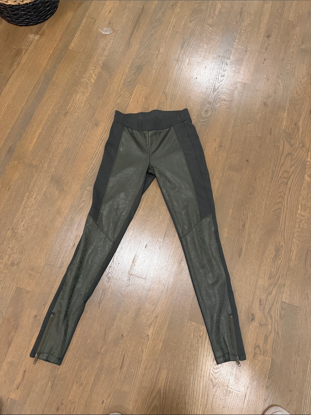 Olive Paneled Leggings
